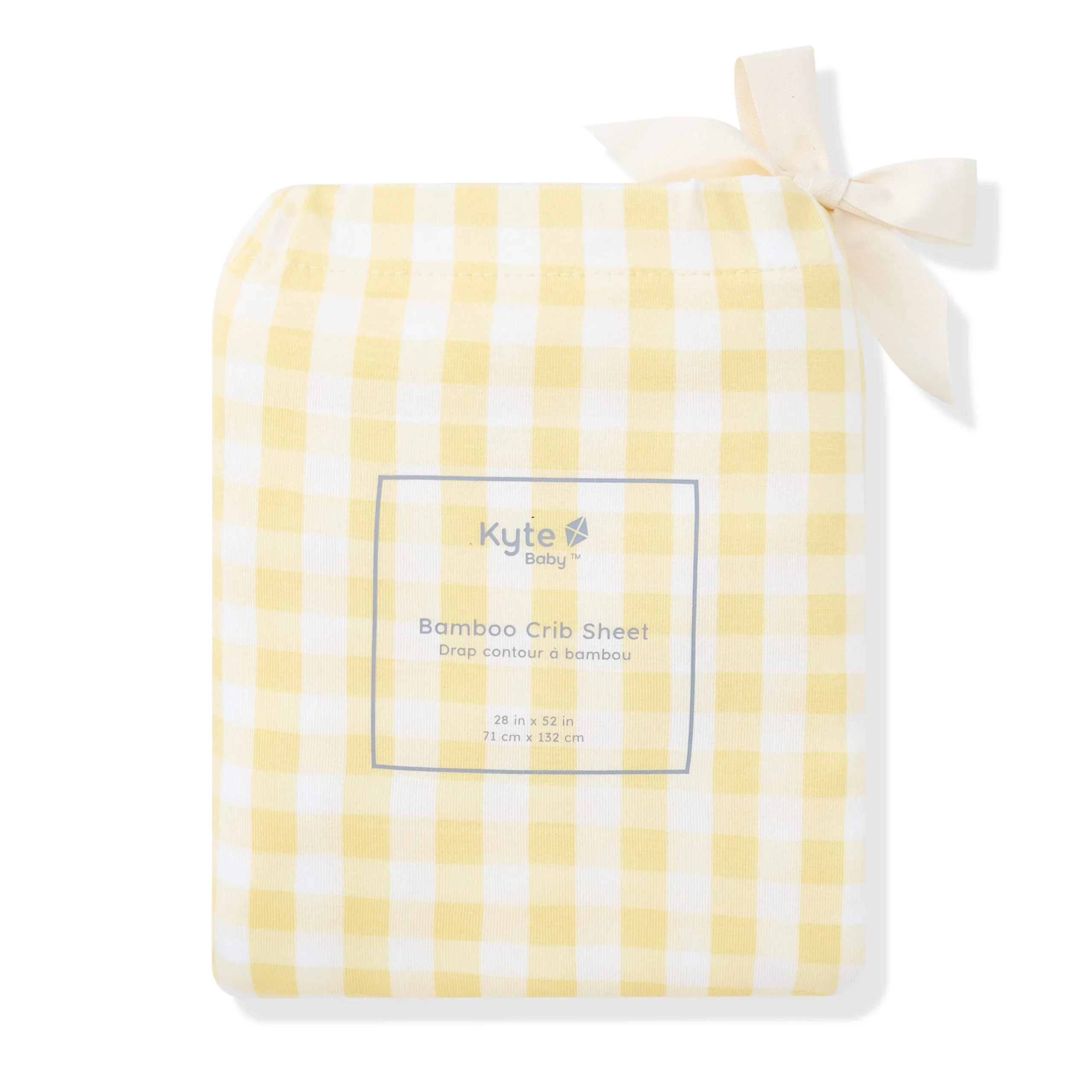 Crib Sheet in Gingham Chamomile