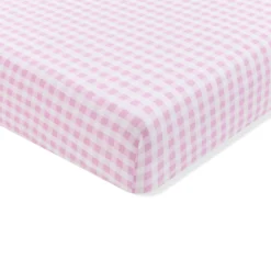 Crib Sheet in Gingham Thistle