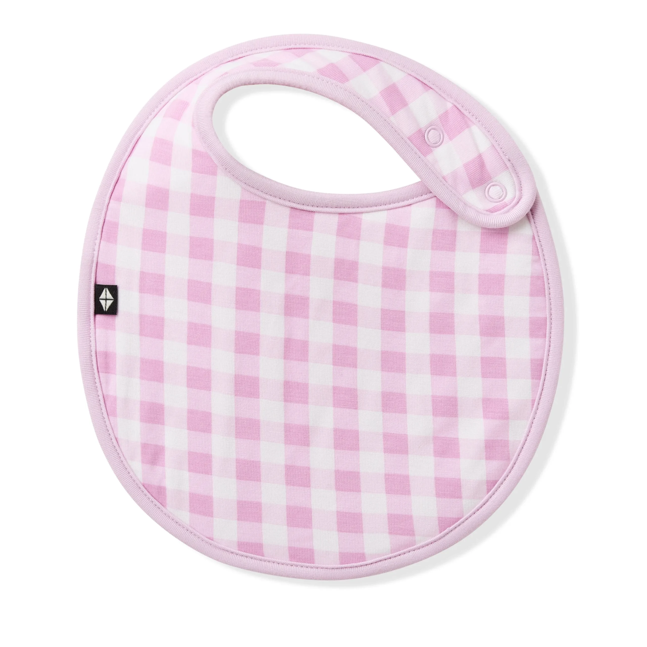 Cushy Bib in Gingham Thistle