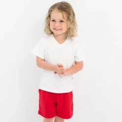 Drawstring Short in Cardinal