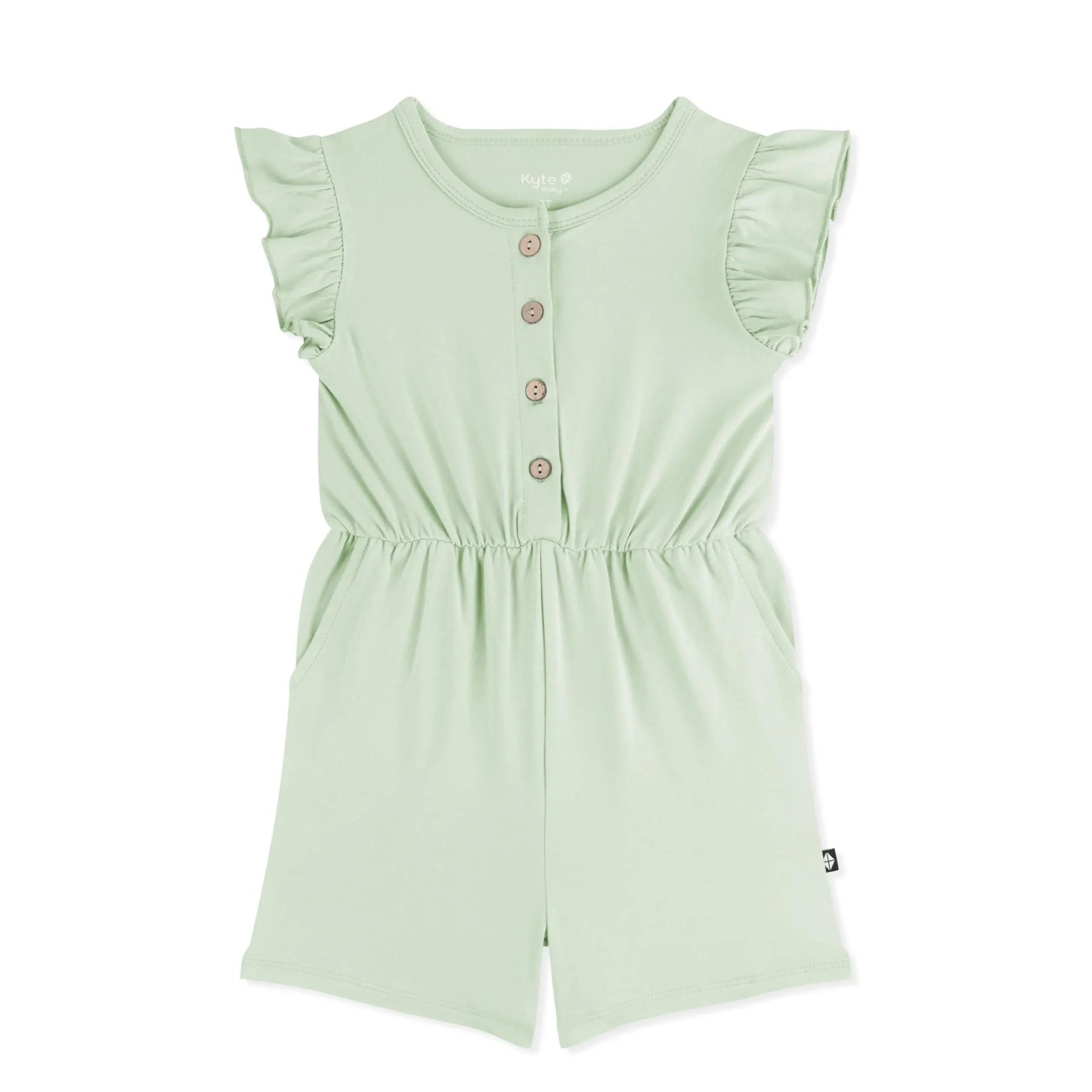 Flutter Sleeve Romper in Basil