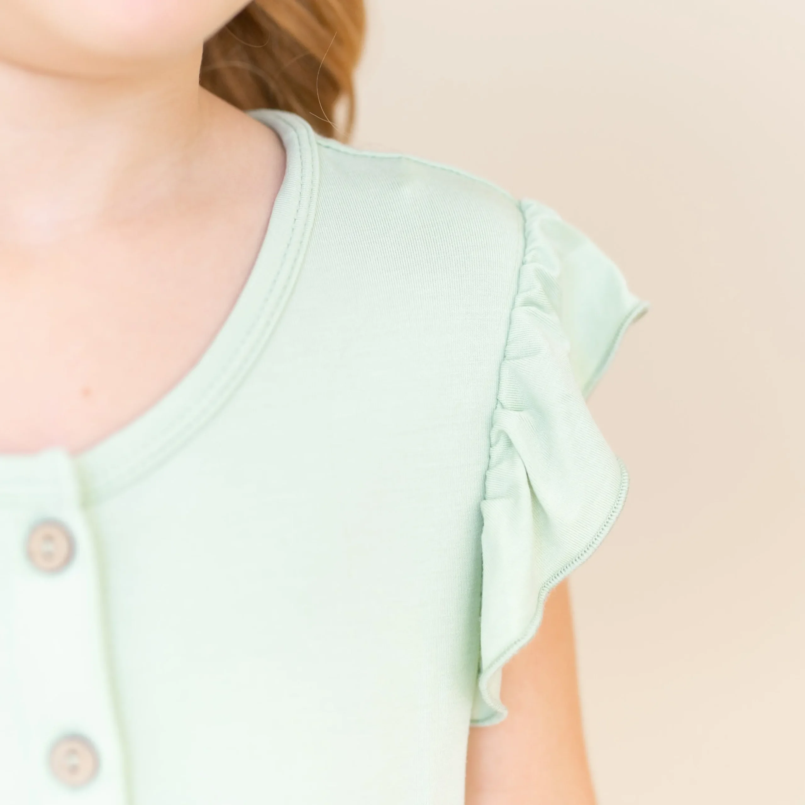 Flutter Sleeve Romper in Basil
