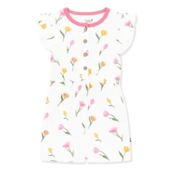 Flutter Sleeve Romper in Tulip