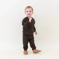 French Terry Jogger Set in Espresso