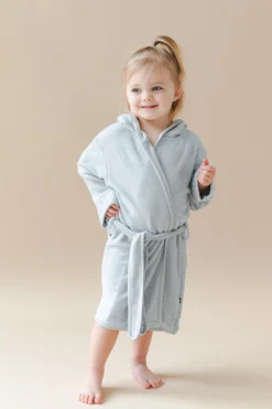 Hooded Bath Robe in Storm