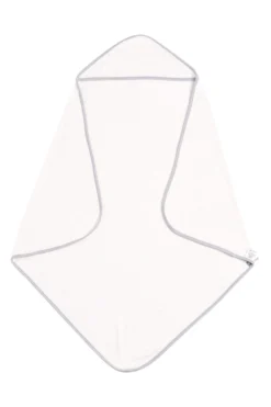 Hooded Bath Towel in Cloud with Storm Trim