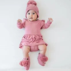 Knit Booties in Apple Blossom