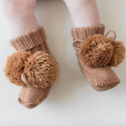 Knit Booties in Latte