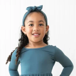 Knotted Bow Headband in Atlantic
