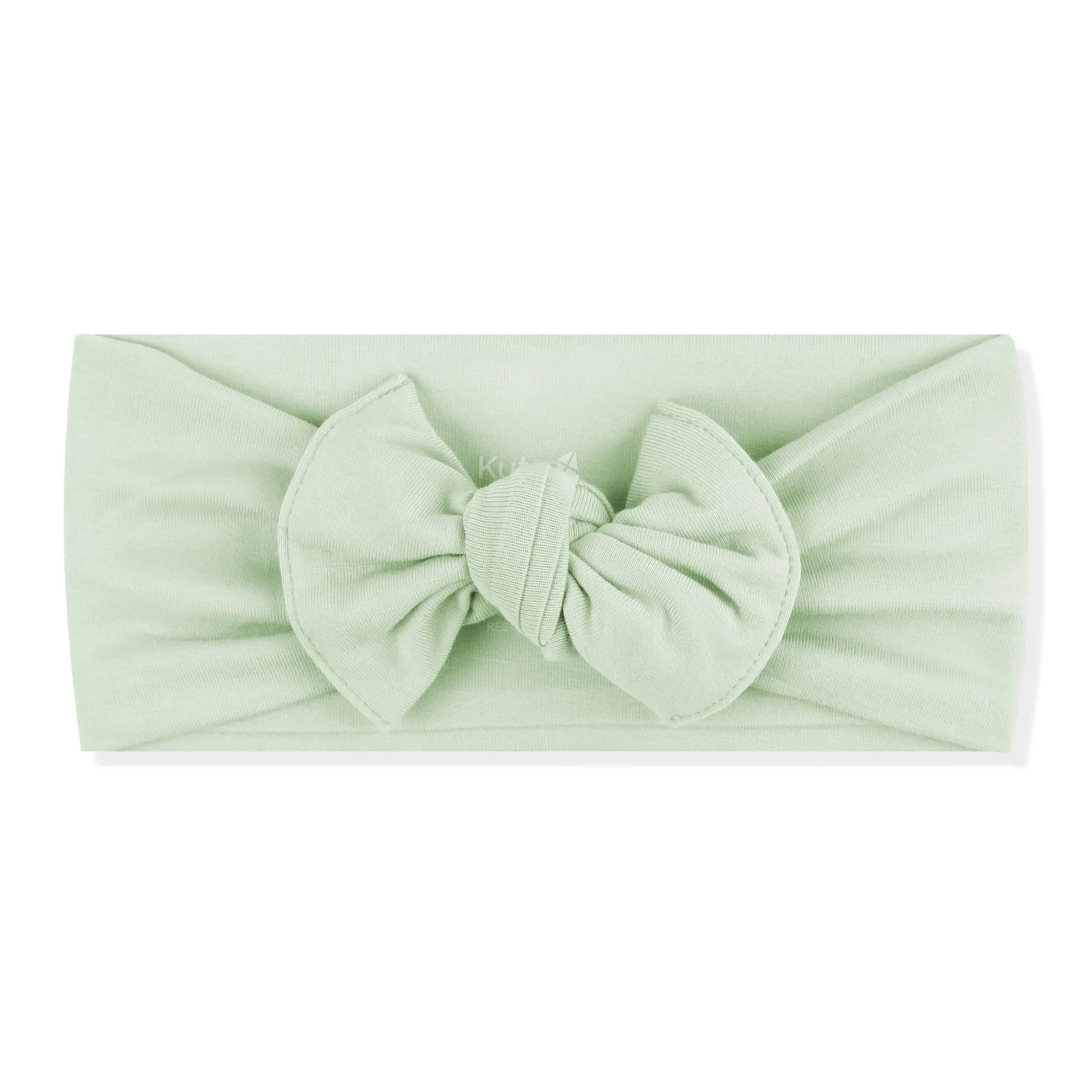 Knotted Bow Headband in Basil