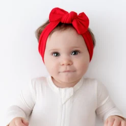 Knotted Bow Headband in Cardinal