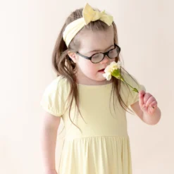 Knotted Bow Headband in Chamomile