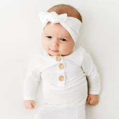 Knotted Bow Headband in Cloud