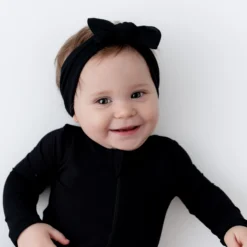 Knotted Bow Headband in Midnight