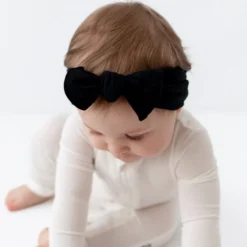 Knotted Bow Headband in Midnight