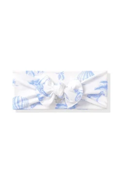 Knotted Bow Headband in Toile Safari