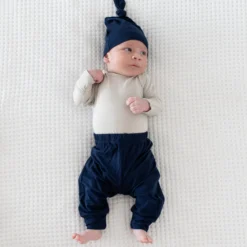 Knotted Cap in Navy