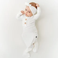 Knotted Gown with Bow Set in Cloud