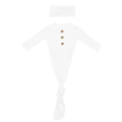 Knotted Gown with Bow Set in Cloud