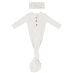 Knotted Gown with Bow Set in Oat