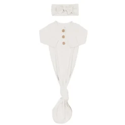 Knotted Gown with Bow Set in Oat
