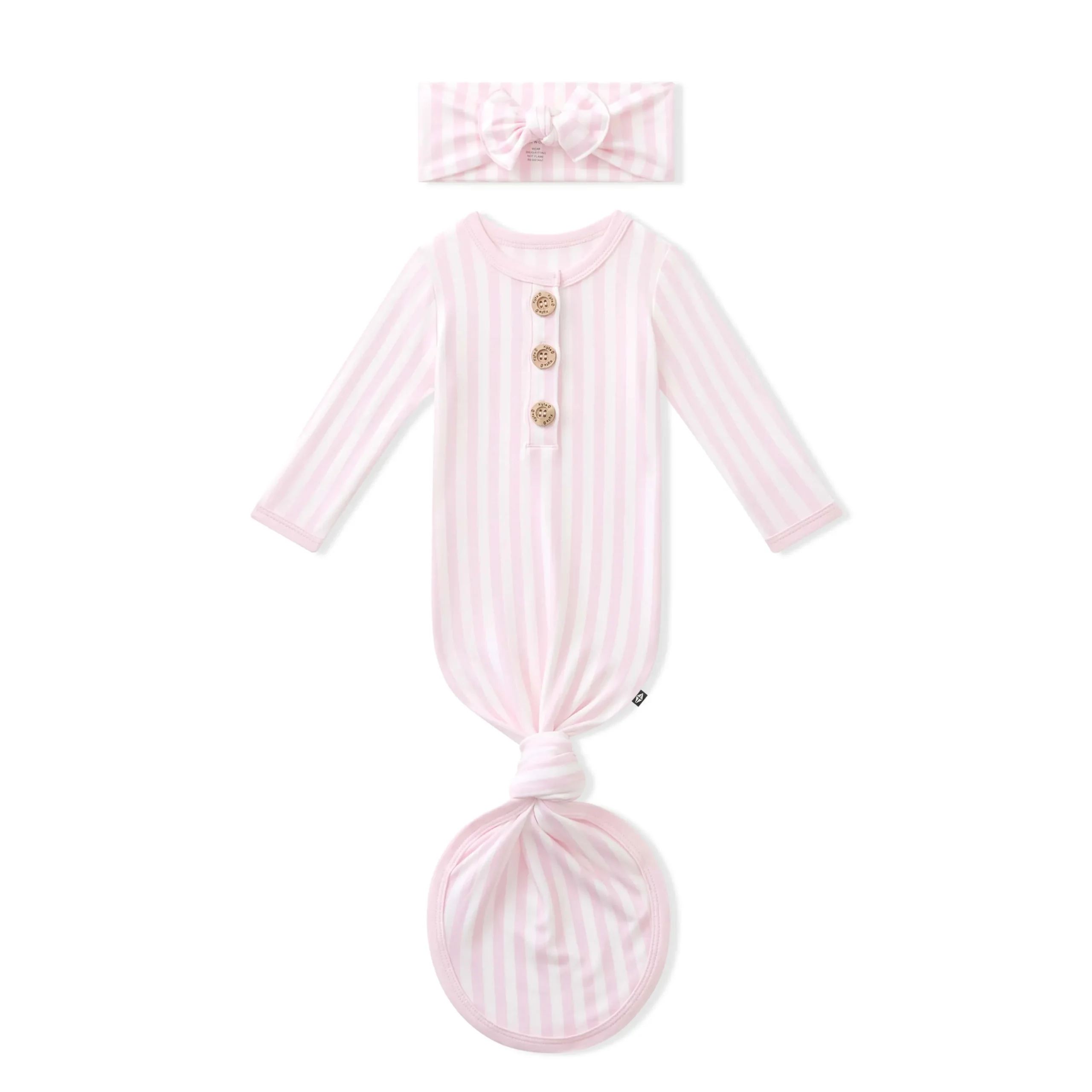 Knotted Gown with Bow Set in Small Sakura Stripe