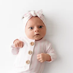 Knotted Gown with Bow Set in Small Sakura Stripe