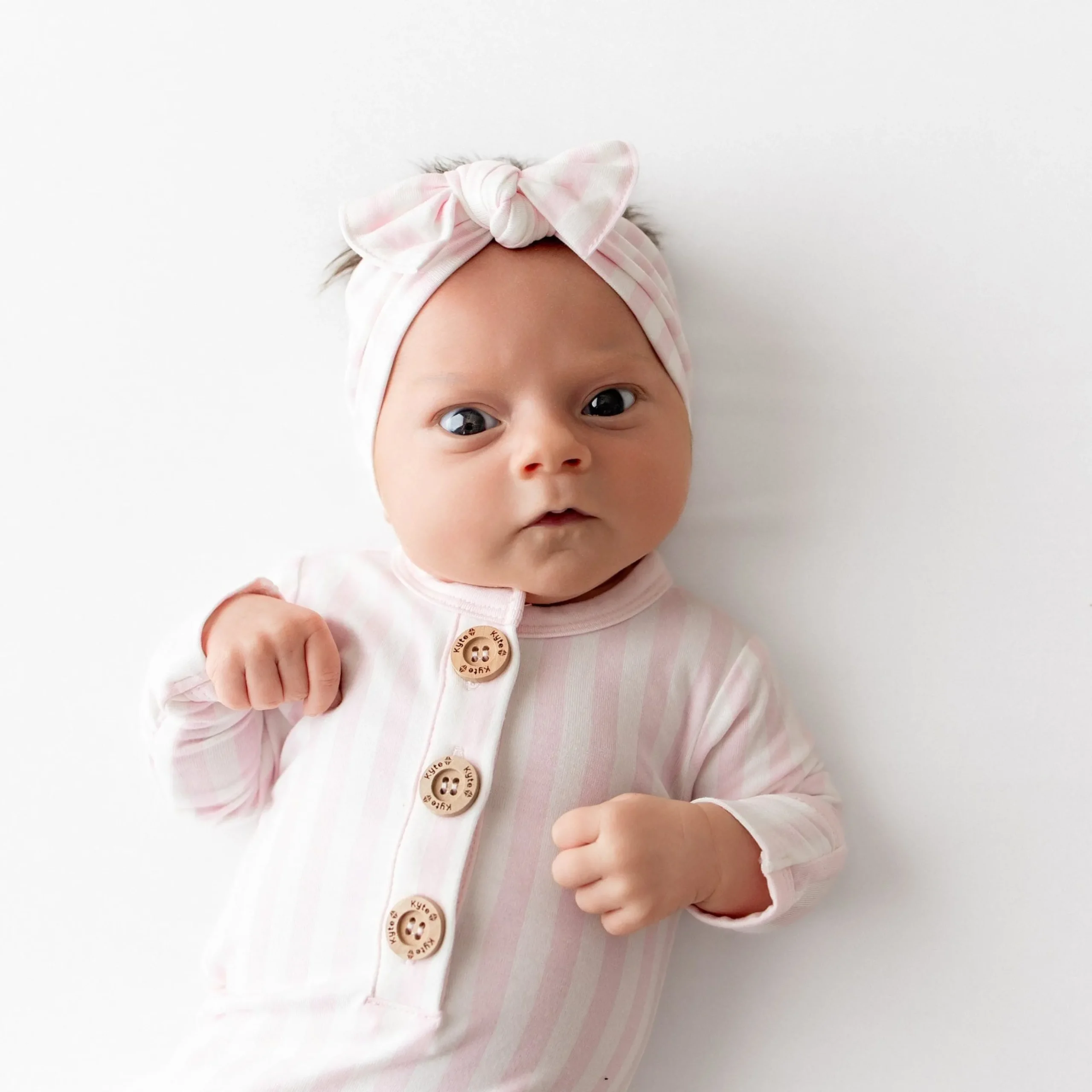 Knotted Gown with Bow Set in Small Sakura Stripe