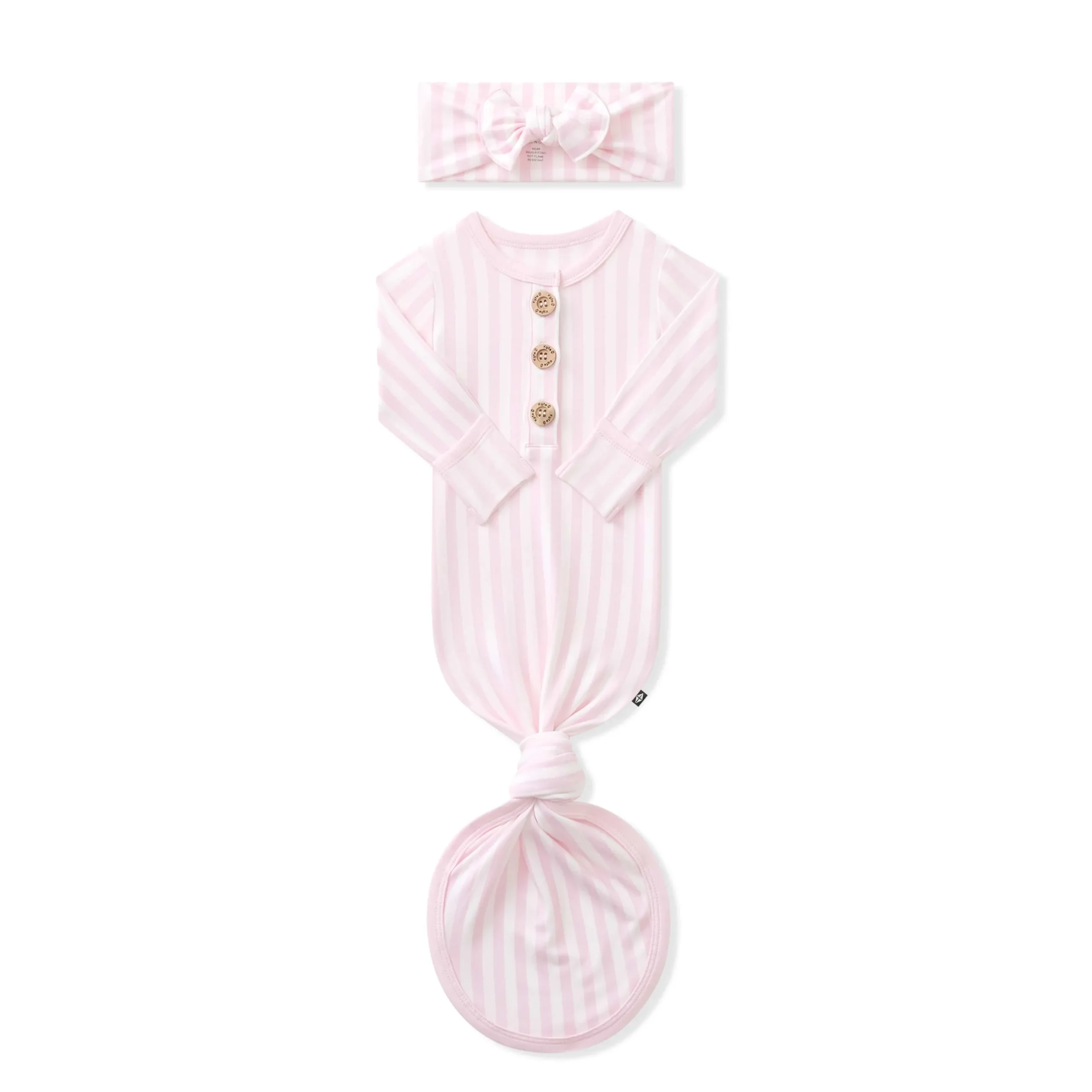 Knotted Gown with Bow Set in Small Sakura Stripe