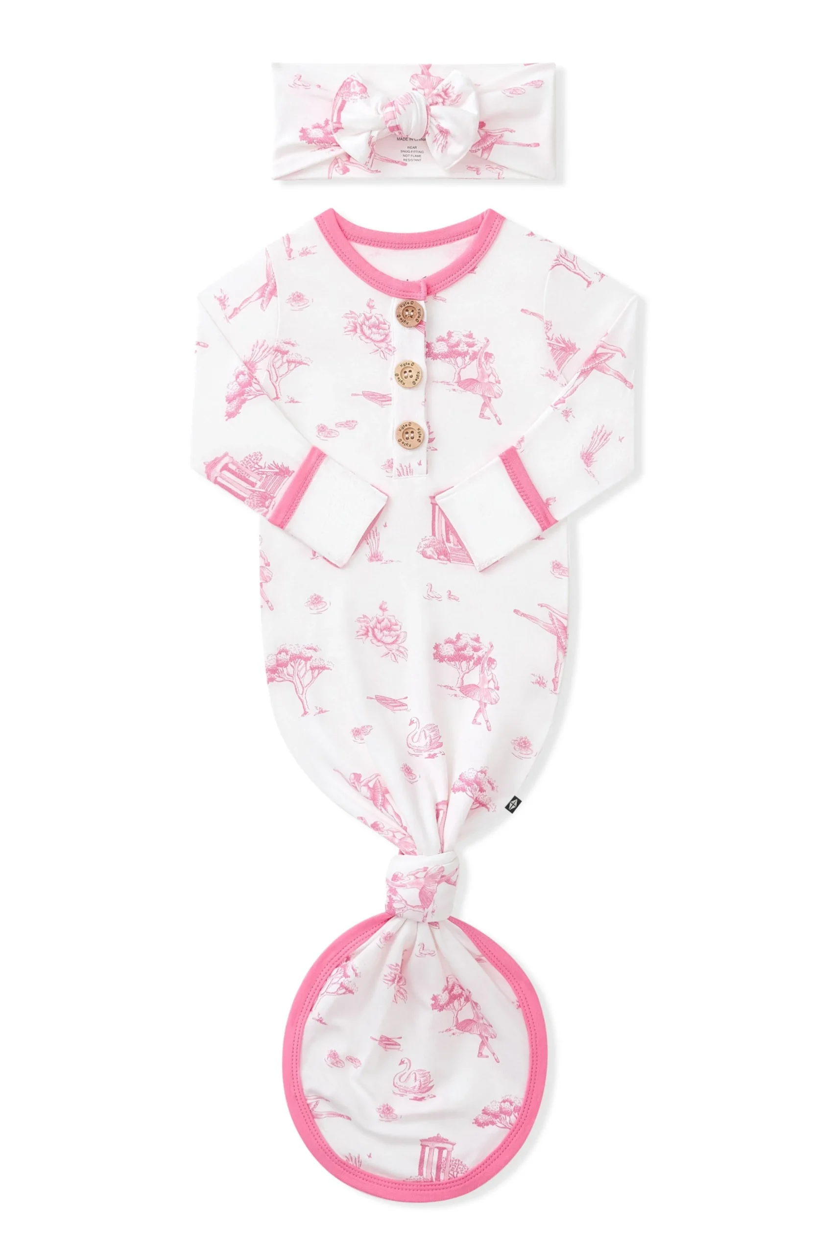 Knotted Gown with Bow Set in Toile Ballet