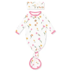 Knotted Gown with Bow Set in Tulip