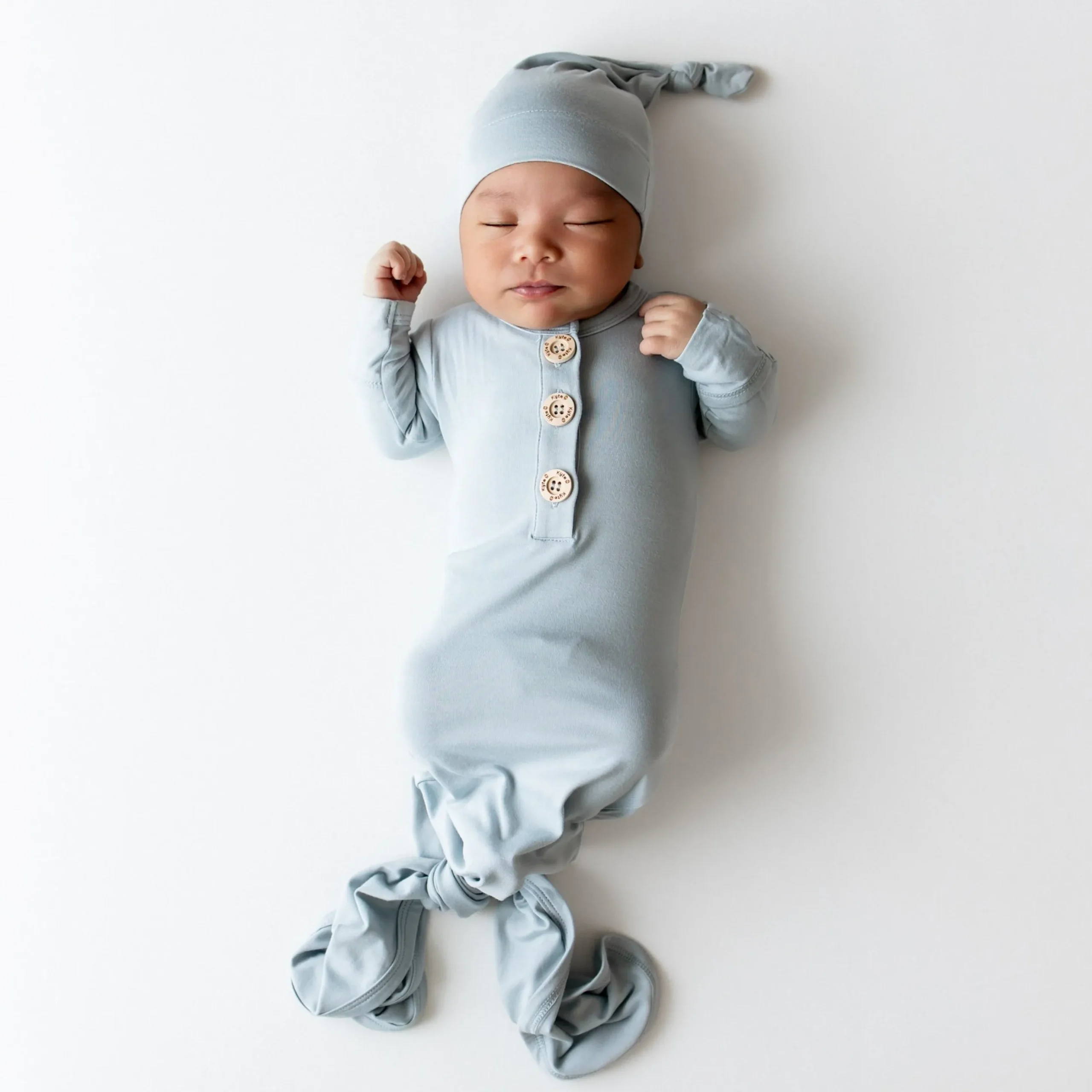 Knotted Gown with Hat Set in Fog