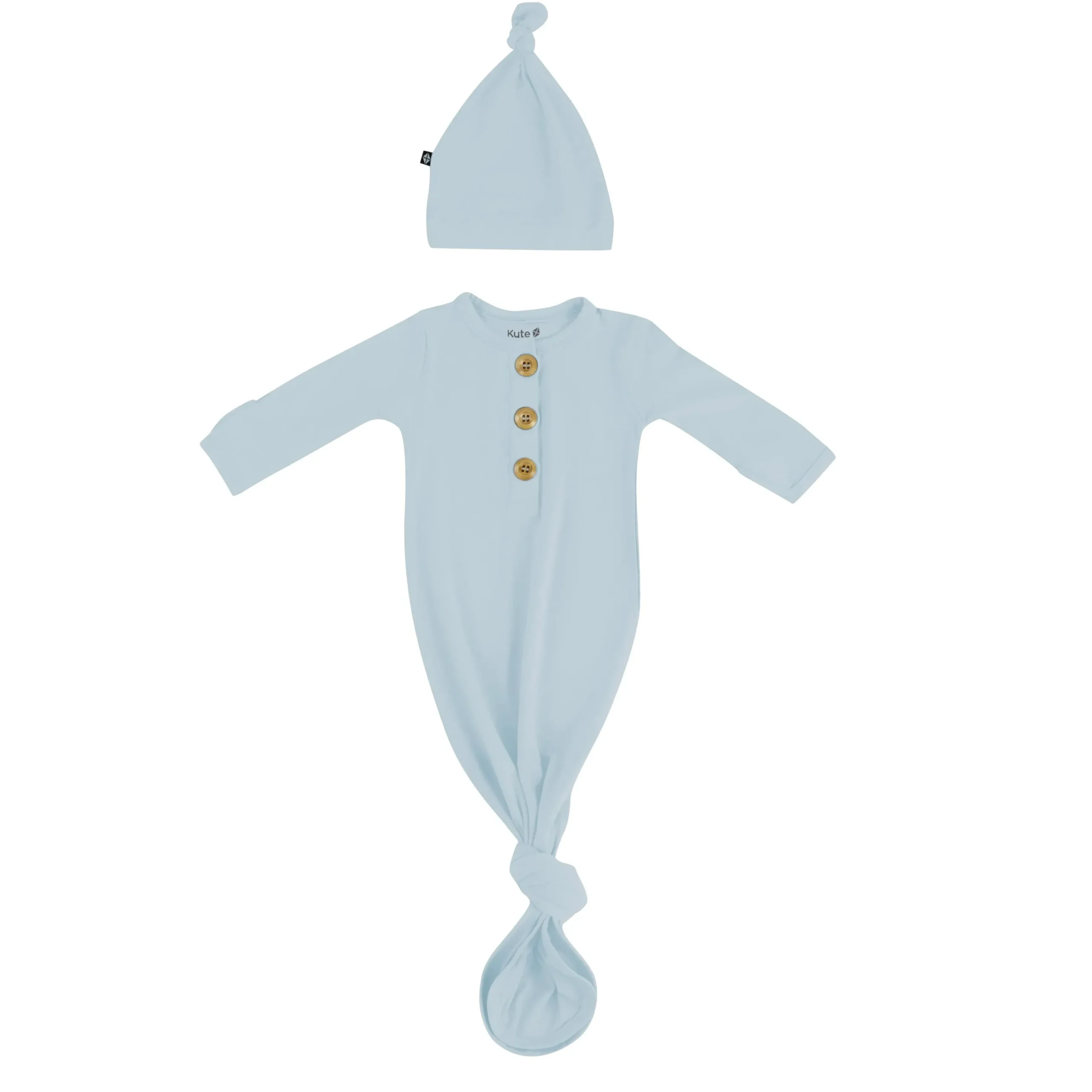 Knotted Gown with Hat Set in Fog