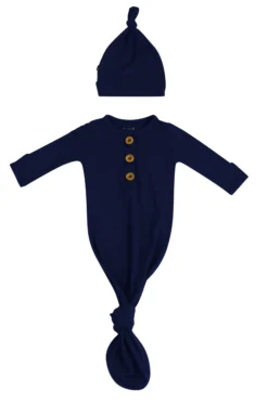 Knotted Gown with Hat Set in Navy