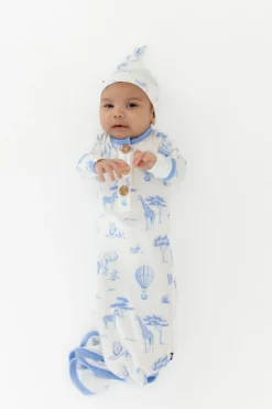 Knotted Gown with Hat Set in Toile Safari