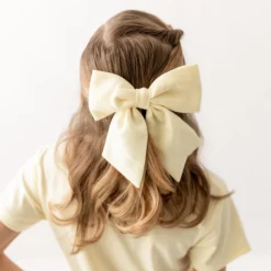 Large Alligator Clip Bow in Chamomile