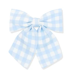 Large Alligator Clip Bow in Gingham Breeze
