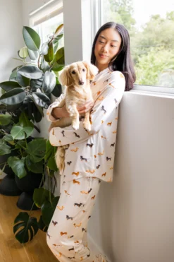 Long-Sleeved Women's Pajama Set in Dachshund