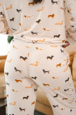 Long-Sleeved Women's Pajama Set in Dachshund