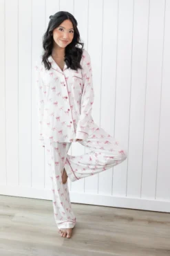 Long-Sleeved Women's Pajama Set in Bow