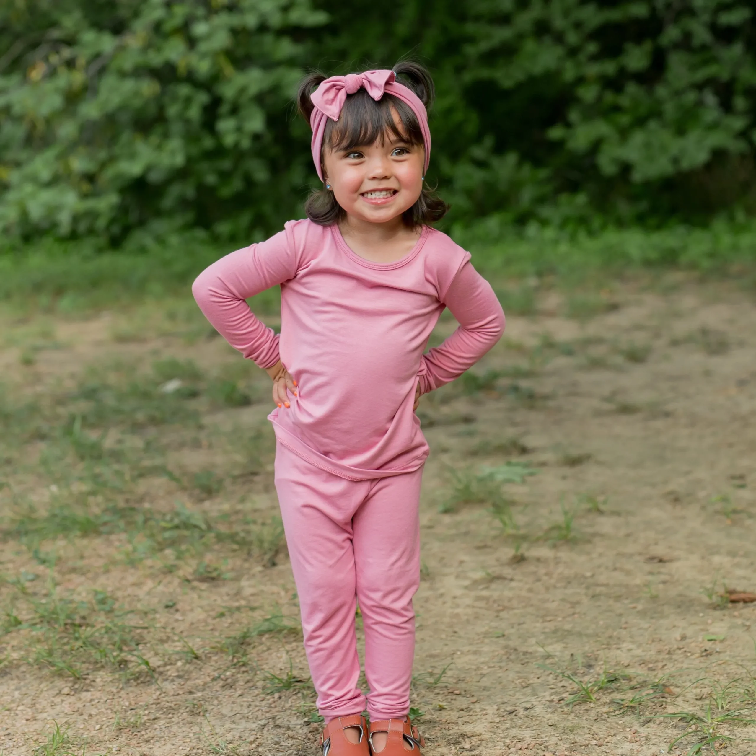 Long Sleeve Pajamas in Apple Blossom