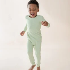 Long Sleeve Pajamas in Basil