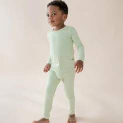 Long Sleeve Pajamas in Basil