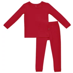 Long Sleeve Pajamas in Cardinal