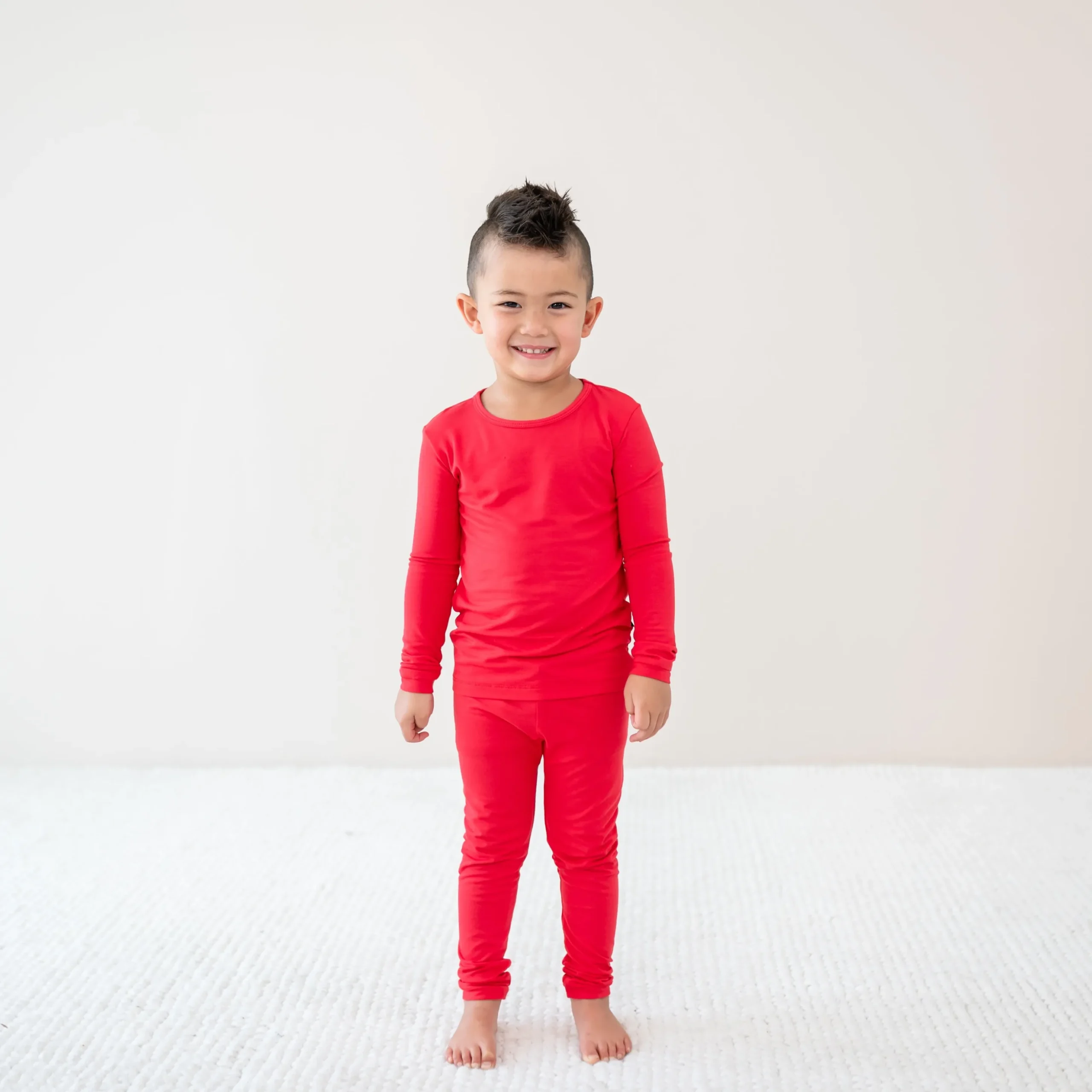 Long Sleeve Pajamas in Cardinal