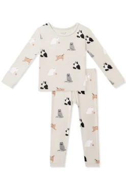 Long Sleeve Pajamas in Fluffy Cat