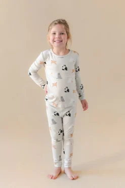 Long Sleeve Pajamas in Fluffy Cat