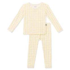 Long Sleeve Pajamas in Gingham Chamomile