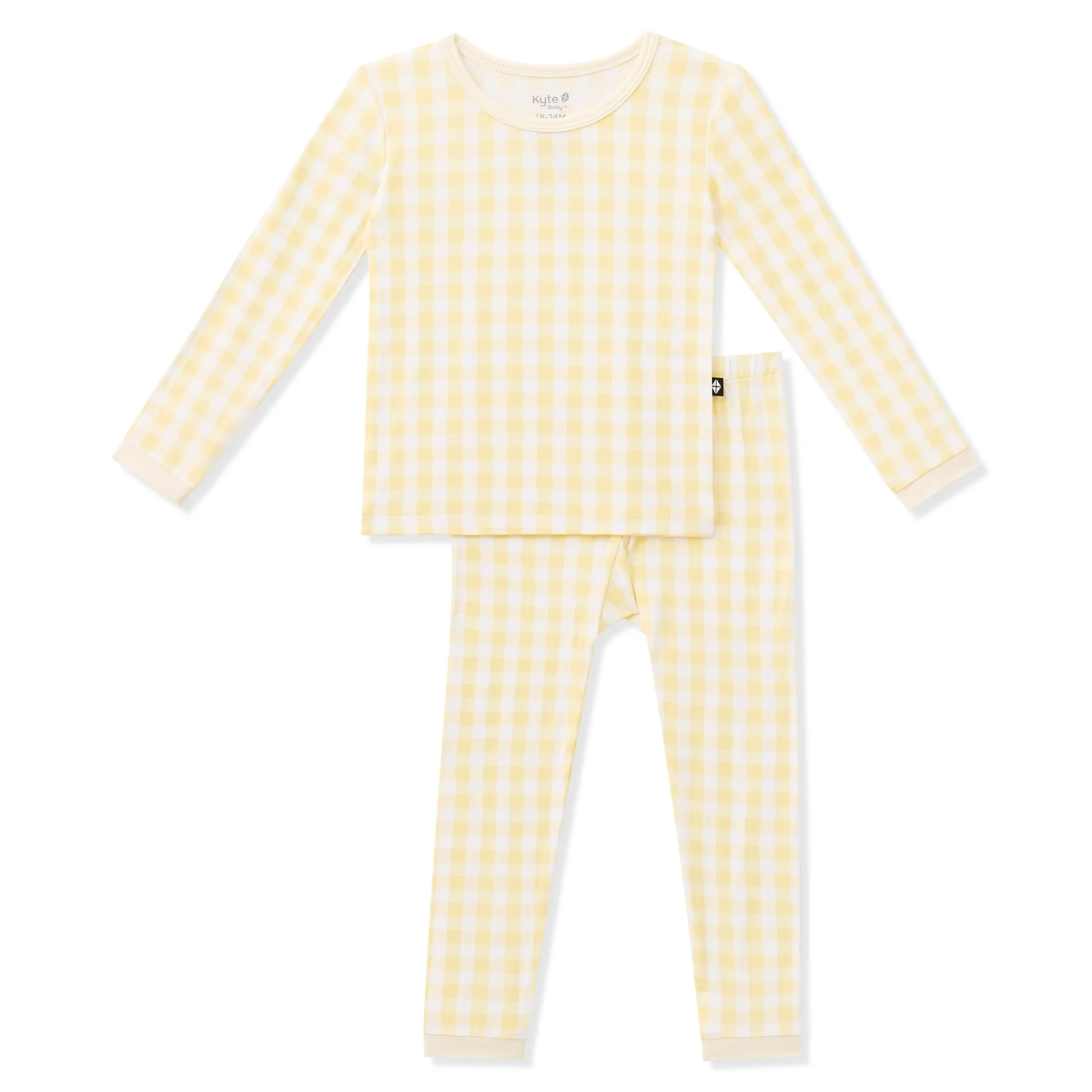 Long Sleeve Pajamas in Gingham Chamomile