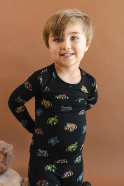 Long Sleeve Pajamas in Monster Truck